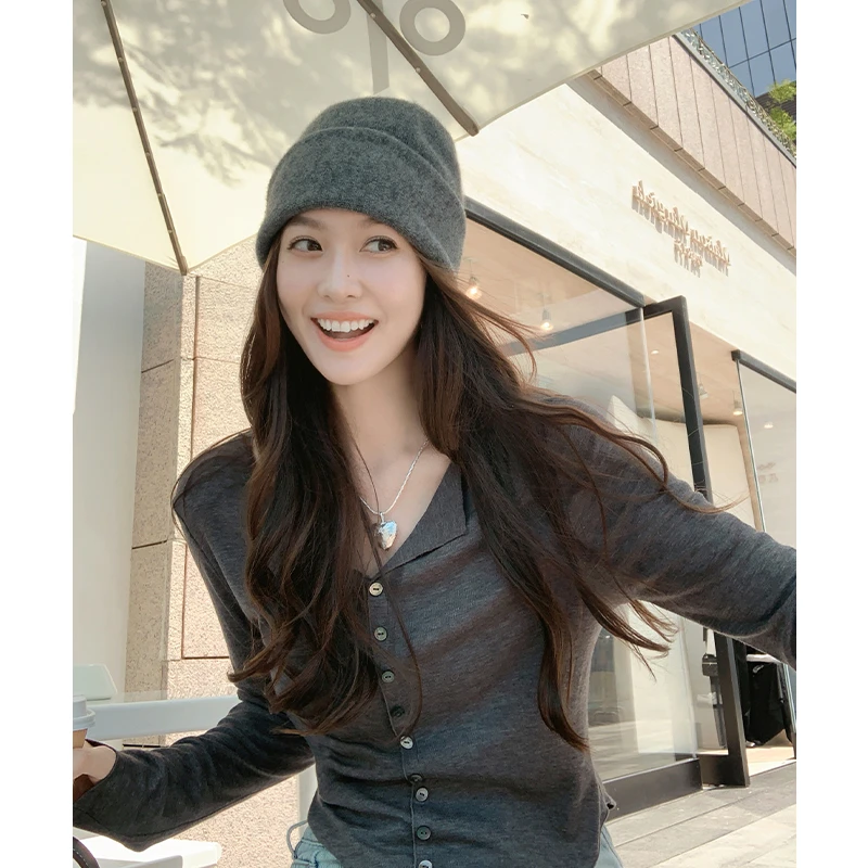 美洋MEIYANG 倾城T恤 莱赛尔桑蚕丝混纺|水面膜V领长袖针织打底衫