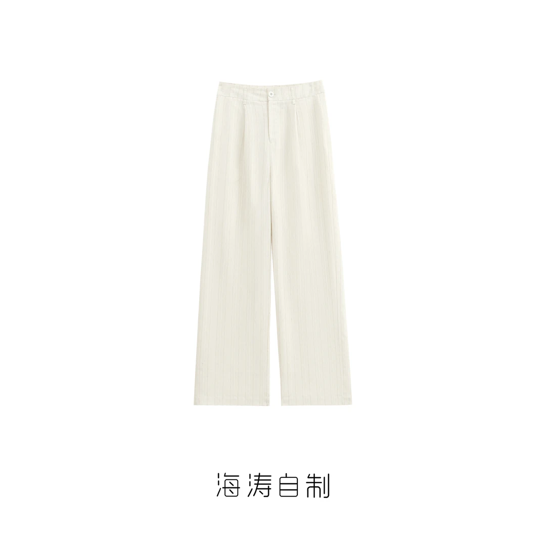 MOVNSENR 「老钱风」天丝亚麻小众高腰纯色阔腿裤 HMRD7066