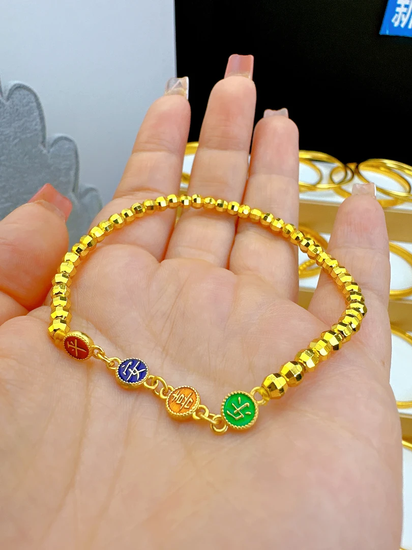 合金手链 【高定】平安喜乐时尚百搭手链