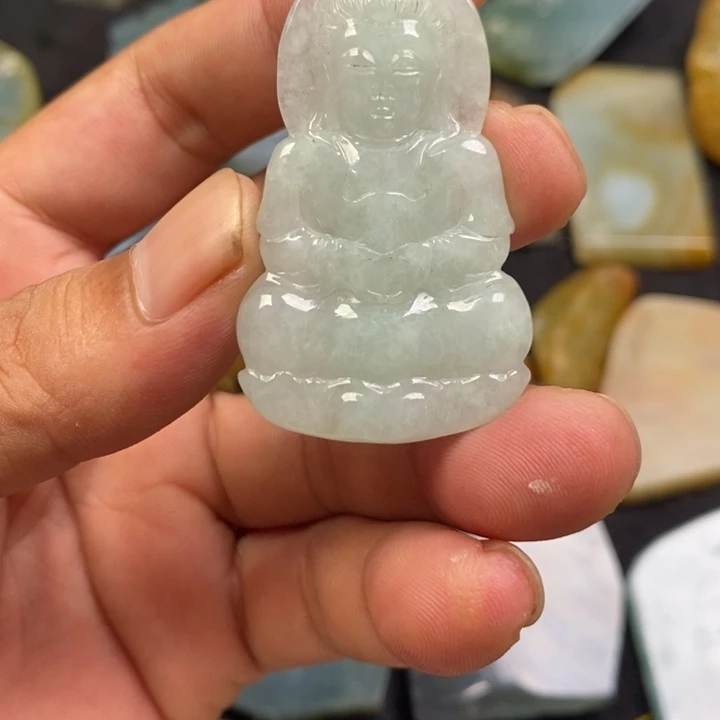 翡翠项链未镶嵌翡翠观音