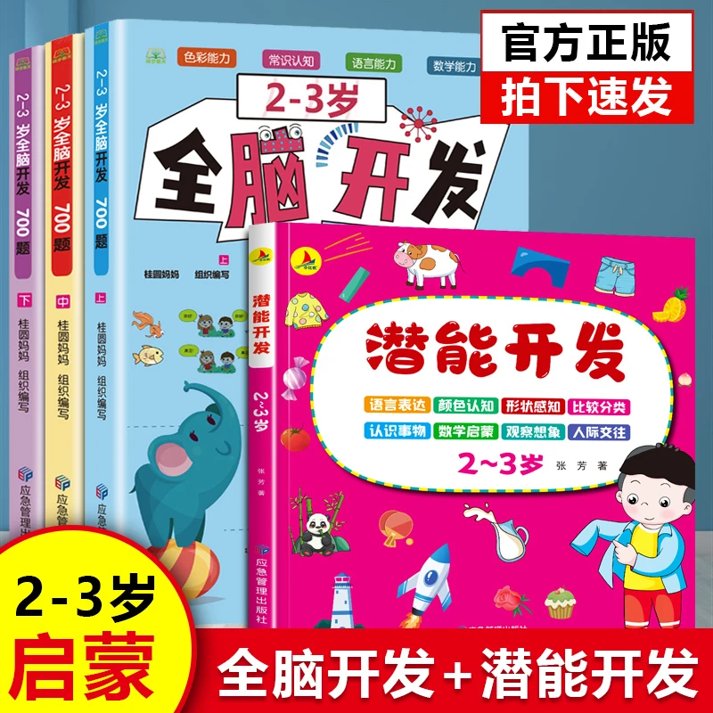 【4本】2-6岁宝宝全脑开发+潜能开发幼儿益智书籍思维训练早教