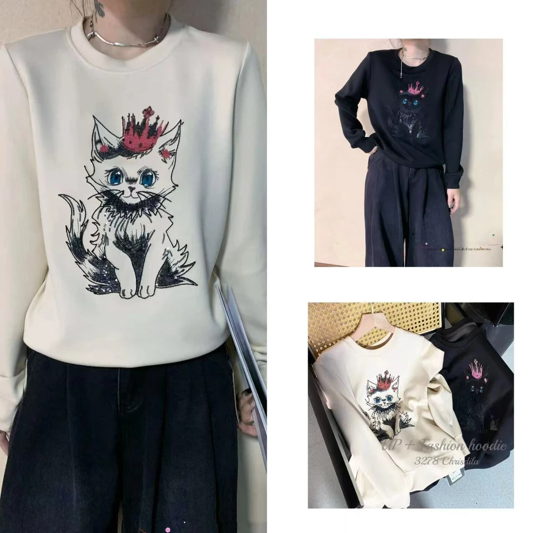 静静推荐 新款时尚猫咪长袖卫衣22c069