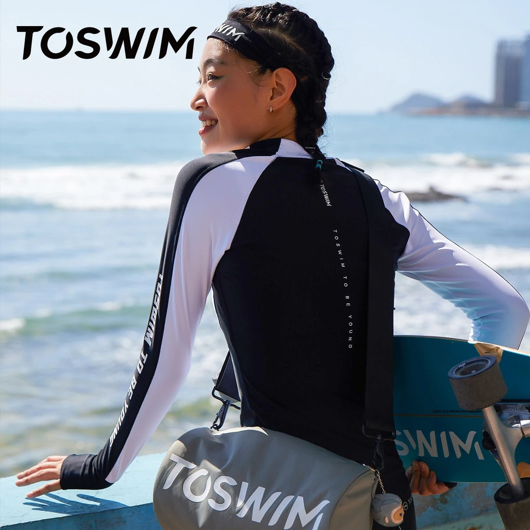 TOSWIM遮肉显瘦冲浪潜水瑜伽健身跑步女款游泳衣运动时尚高能感