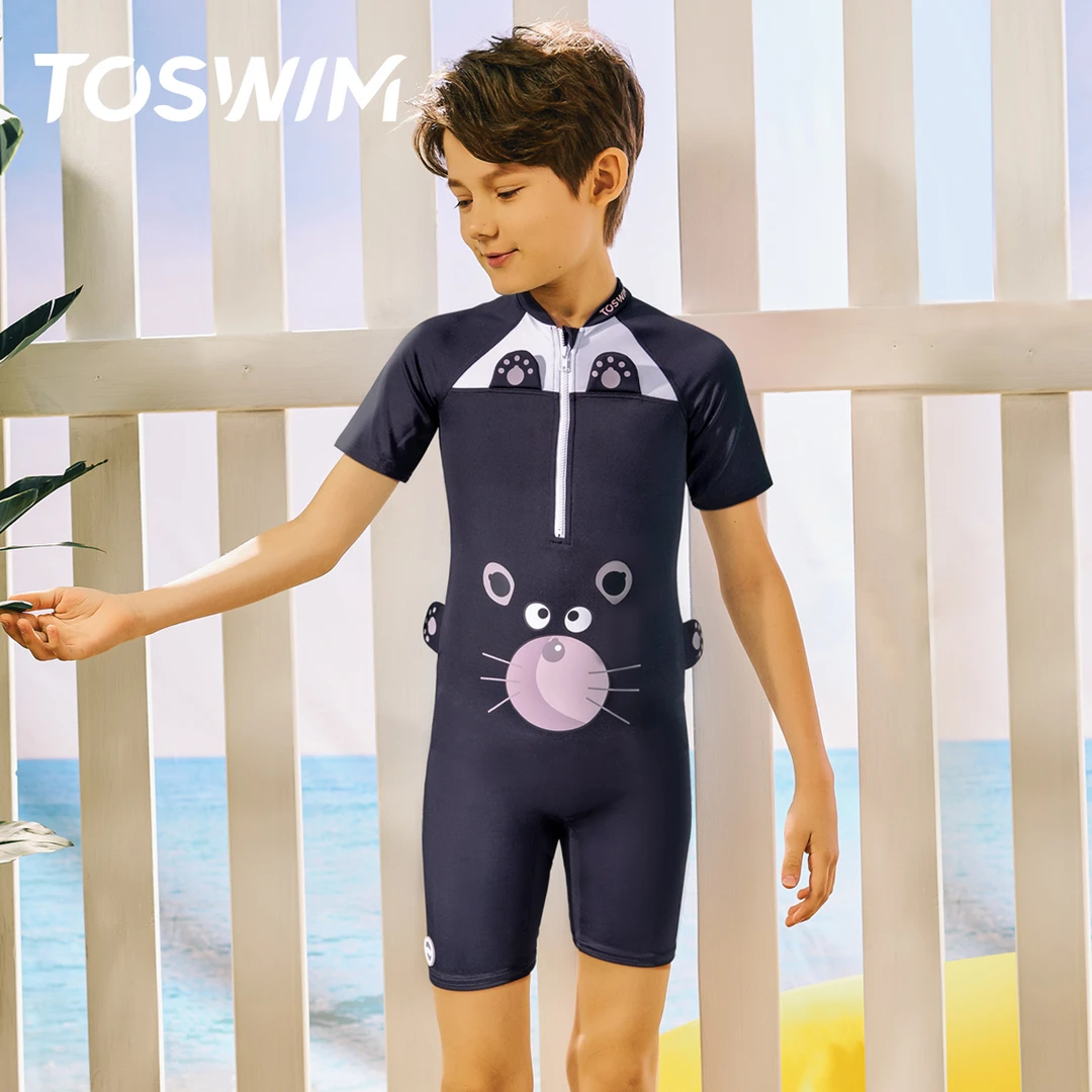 TOSWIM可爱防晒连体舒适保护肌肤沙滩度假温泉游泳衣儿童泳装新款