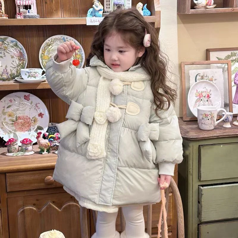 【现货】女小童秋冬款棉衣2025新款洋气棉服儿童棉袄中长款女宝宝