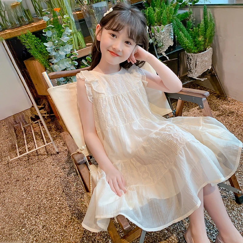 【现货高品质】2025夏季新款韩版女童公主洋气蕾丝裙子儿童连衣裙