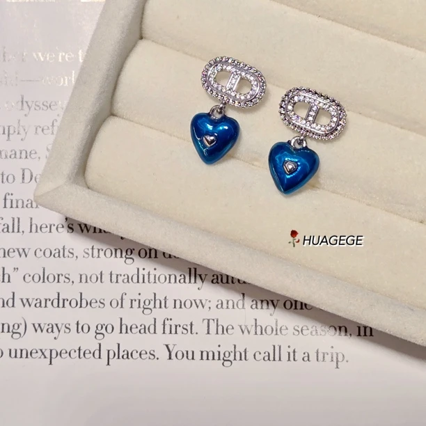 铜合金珐琅耳饰 海洋之心｜时尚设计感气质百搭精致优雅彩色镶嵌