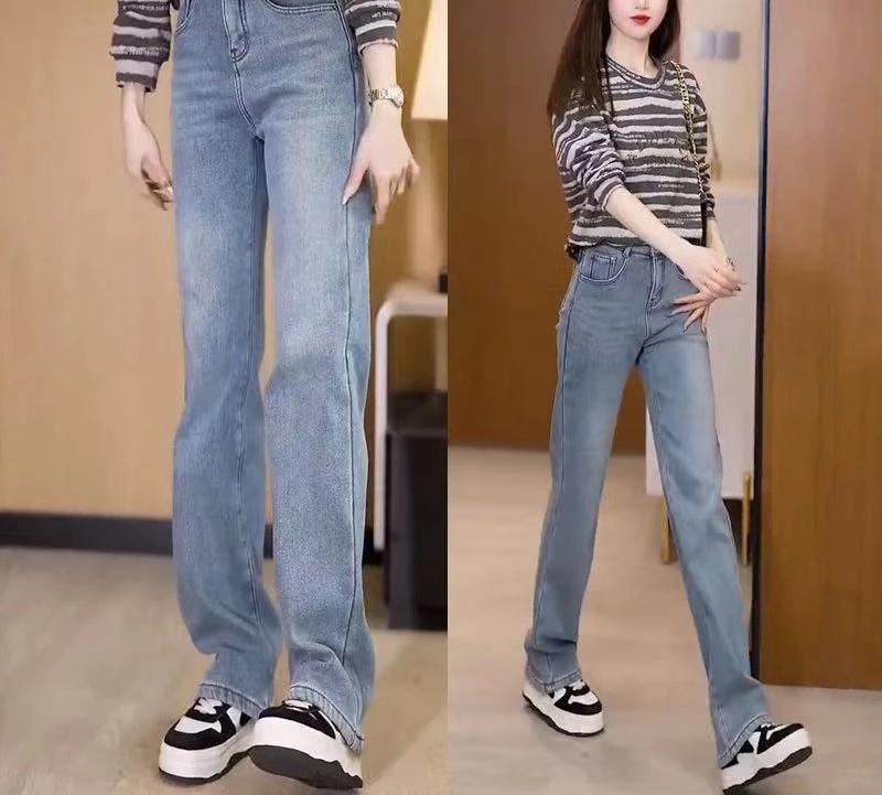 333#口袋红标款牛仔阔腿裤（微瑕不tui）