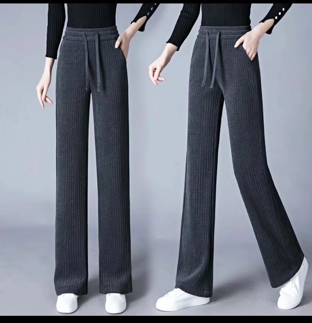 611#抽绳净版休闲裤直筒裤女士高腰显瘦时尚百搭减龄春秋新款