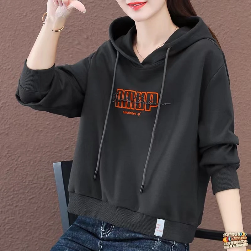 23541#字母连帽卫衣女时尚休闲百搭
