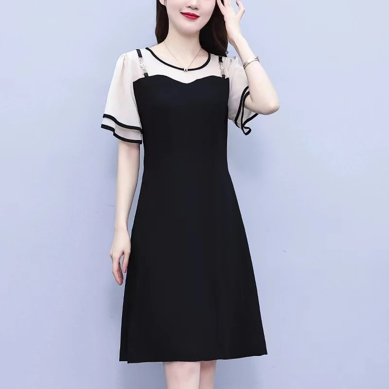 2337#假两件吊带连衣裙女时尚气质显