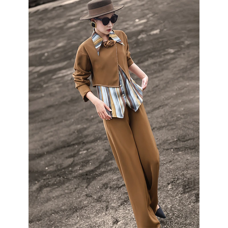 MEXCOCO/兰瑟儿秋季新款气质时尚通勤套装高级感3件套M4WO0554