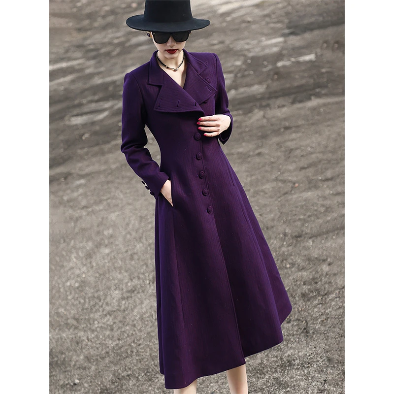 MEXCOCO兰瑟儿气质羊毛连衣裙M3WL9126