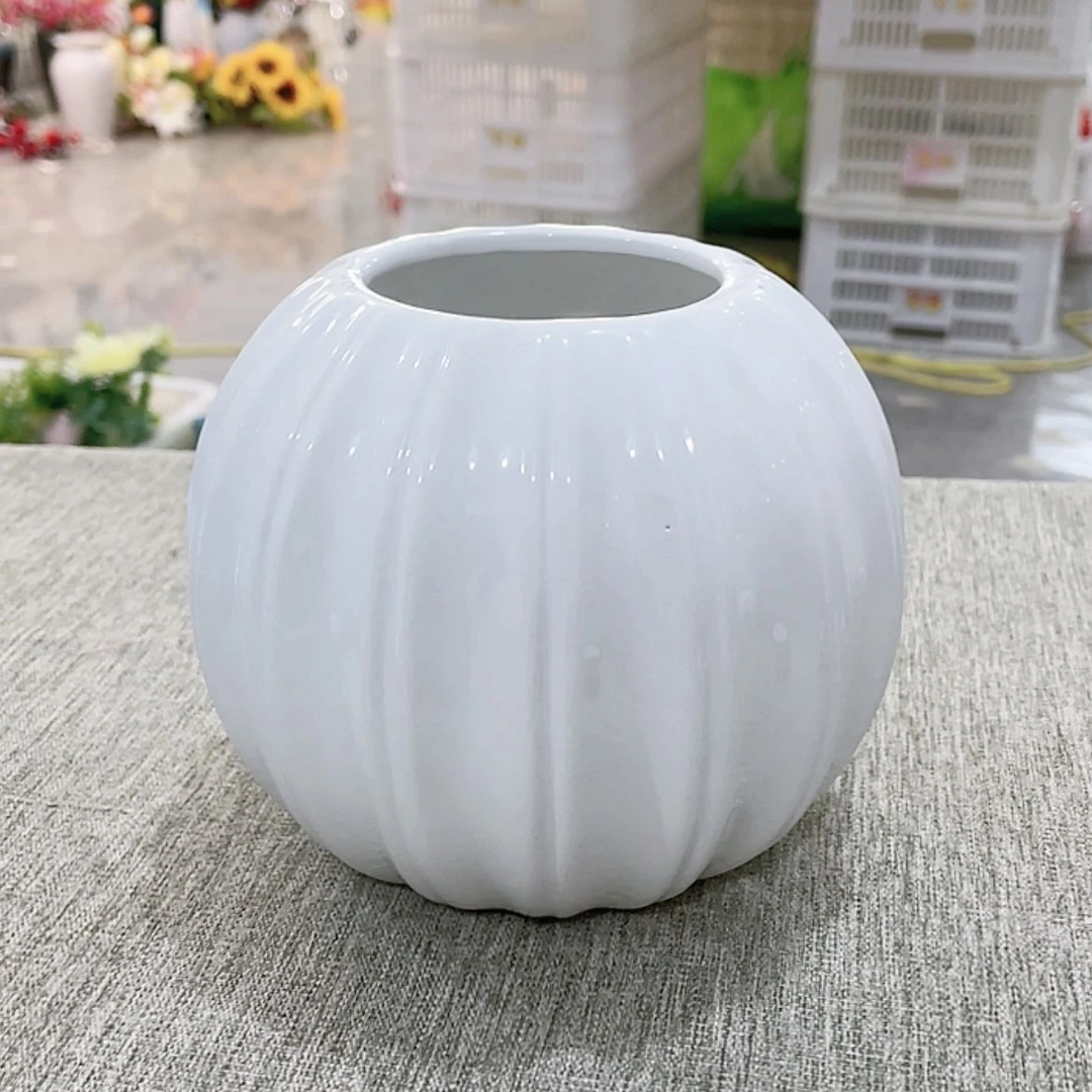 【闪购商品】陶瓷瓶白南瓜微瑕