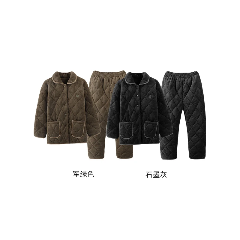 男款夹棉睡衣家居服套装J0522