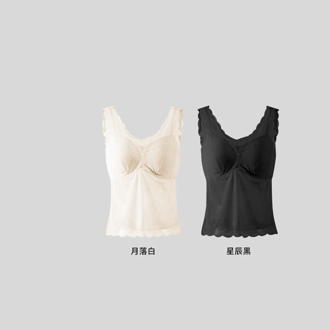 女士蕾丝网纱拼接吊带背心M0239