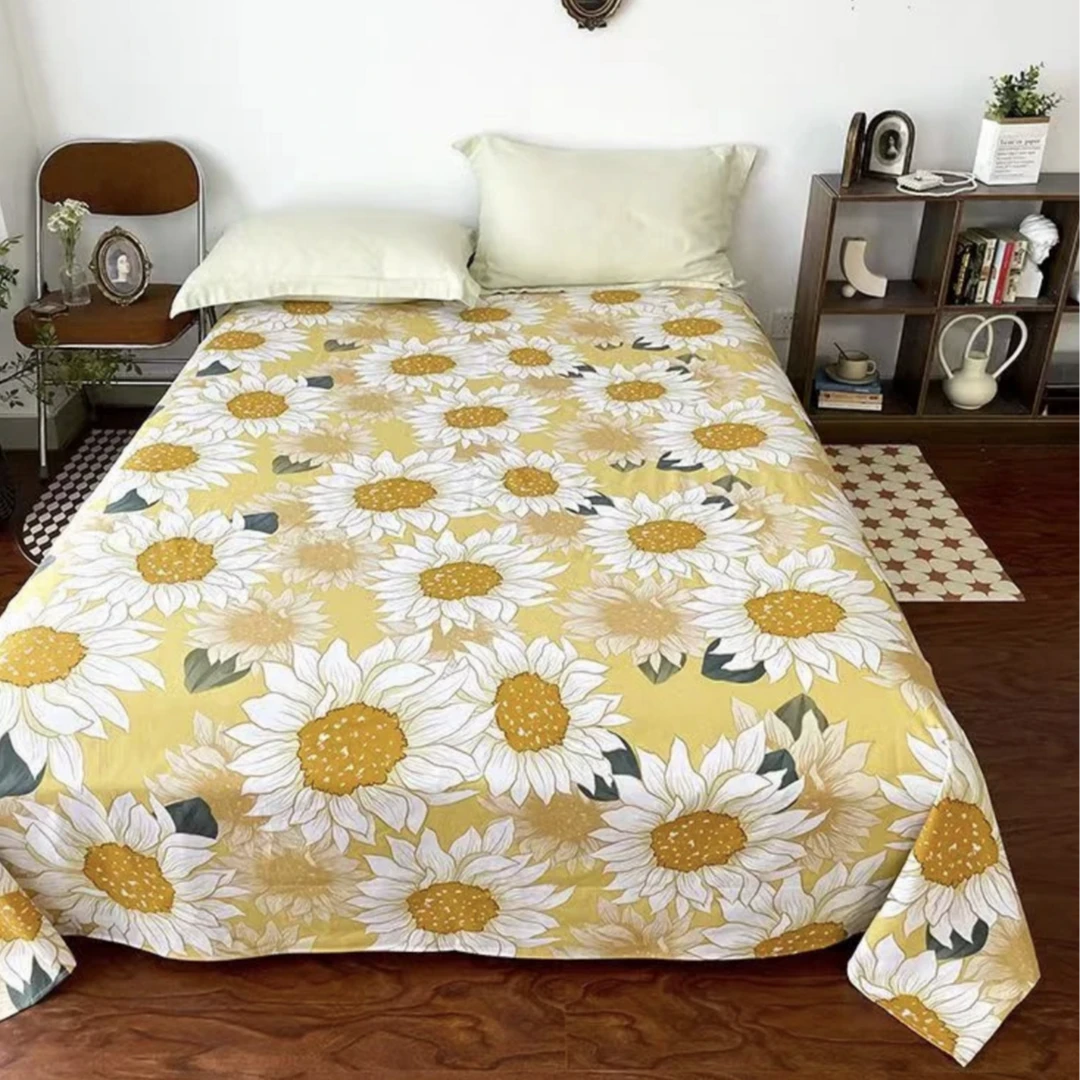 高支高密水洗斜纹面料大尺寸床单【向阳花开】235*240（±5）