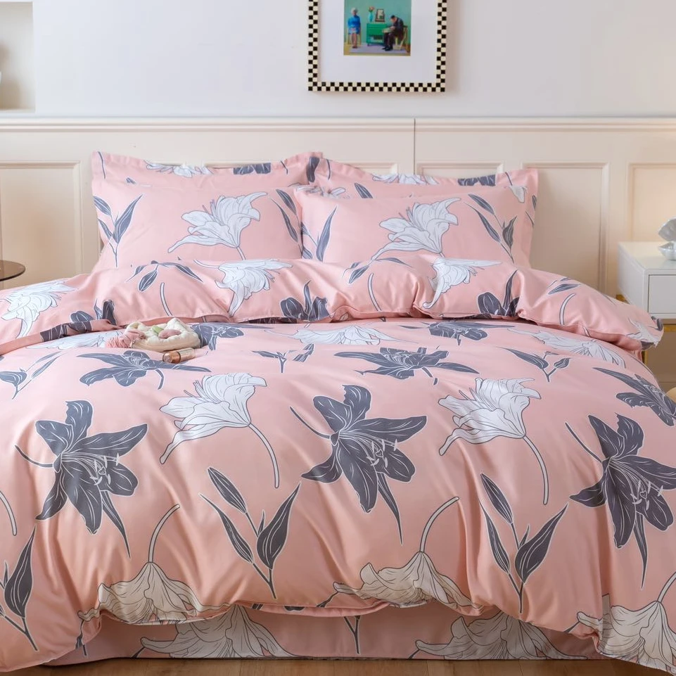 高支高密精梳斜纹面料双人床单【香榭花韵】200*230（±5）