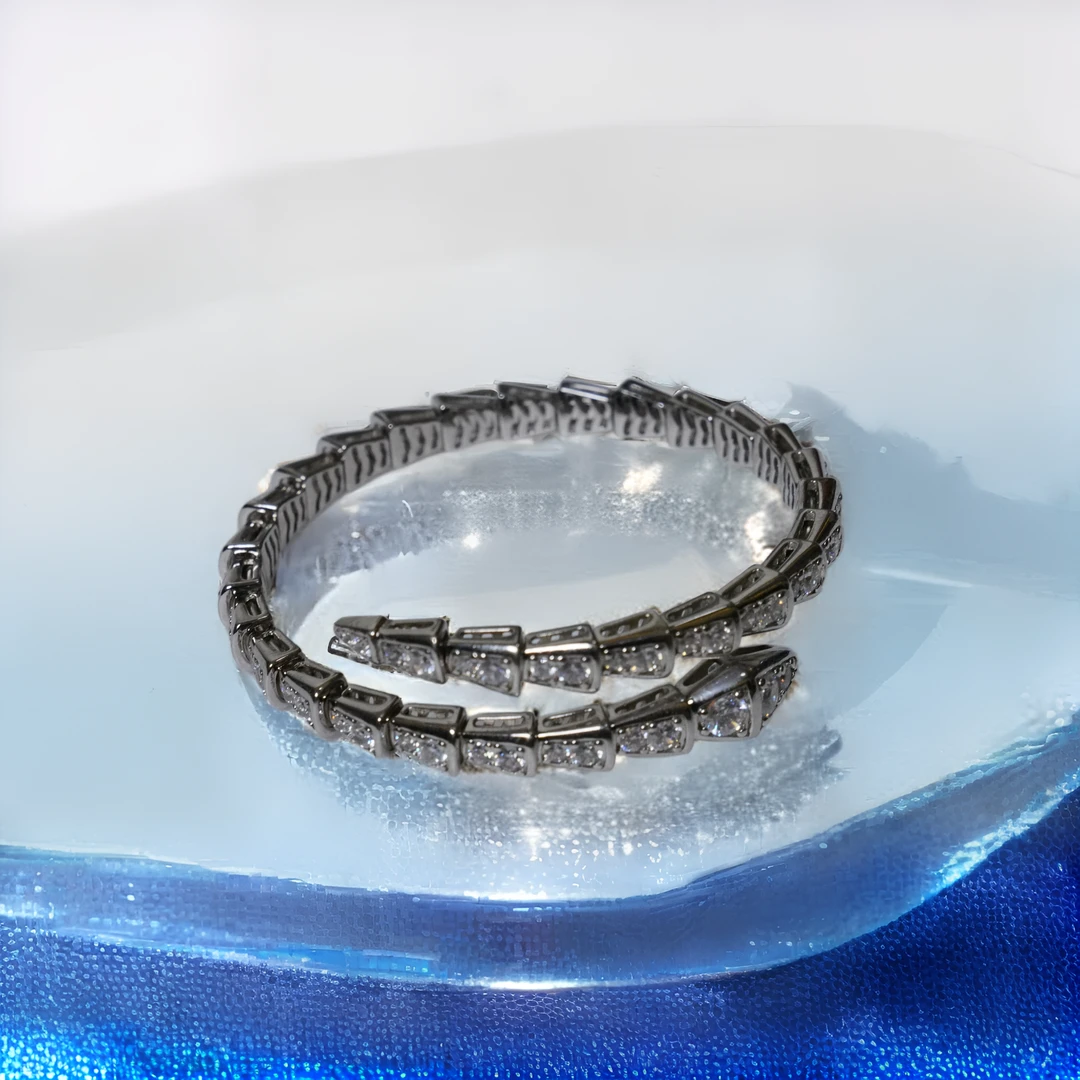 合金手镯 断码清仓【亚楠本楠】灵蛇系列蛇形手镯满钻蛇骨手环2360