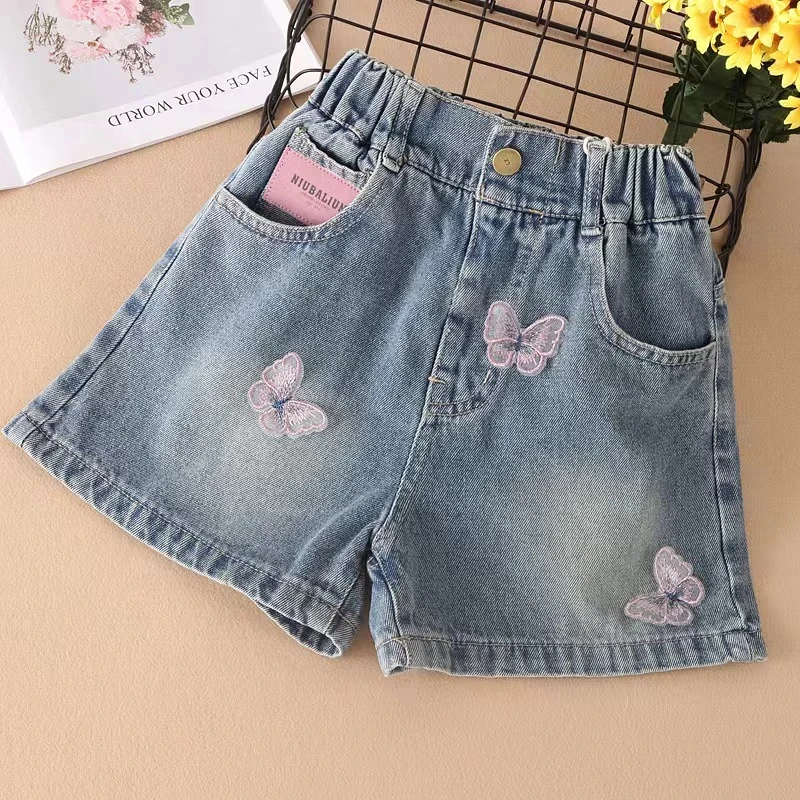 女童夏季牛仔短裤2024新款儿童韩版洋气女孩薄款夏装时尚外穿热裤