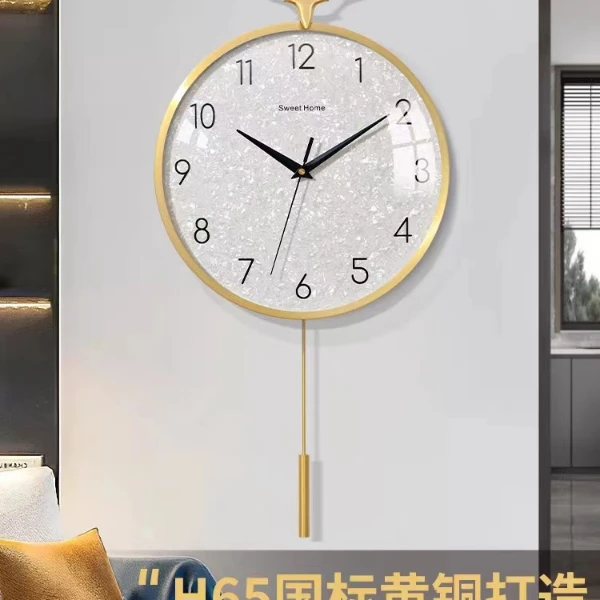 轻奢挂钟客厅现代简约大气网红家用时尚钟表北欧2023新款时钟挂墙