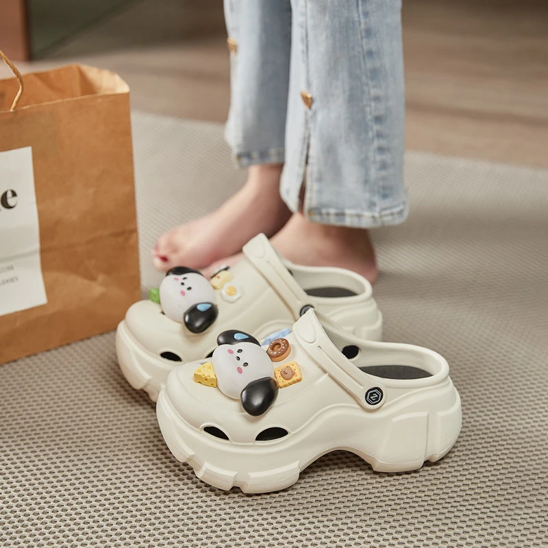 奥古狮登洞洞鞋女款2025新款秋季外穿防臭防滑厚底松糕云朵凉拖鞋