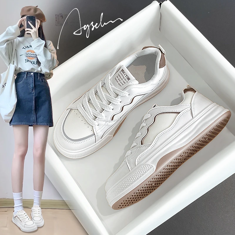 奥古狮登小白鞋女2023新款秋季学生百搭网红超火配裙子休闲板鞋子