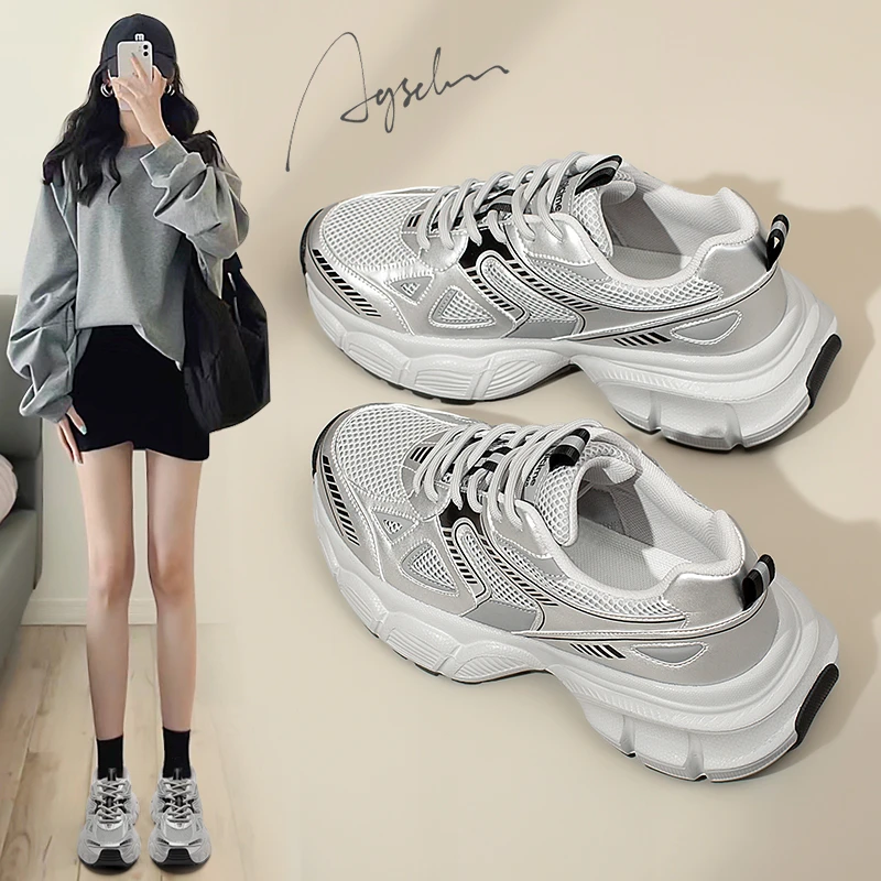 奥古狮登夏老爹鞋女2024春新款厚底百搭高级感网红超火休闲运动鞋
