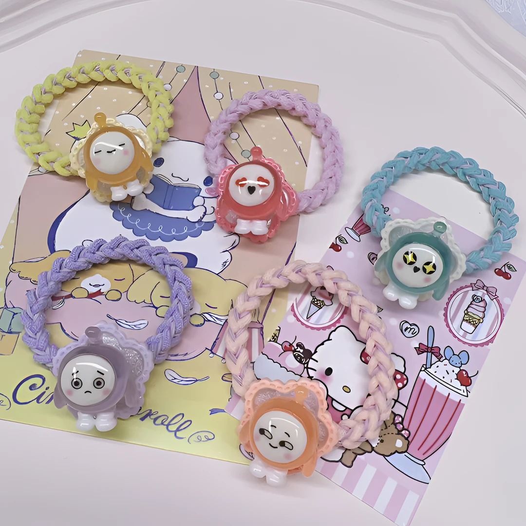 卡通夜光蛋仔旋转发绳可爱甜美少女ins发圈高弹力小清新头绳头饰