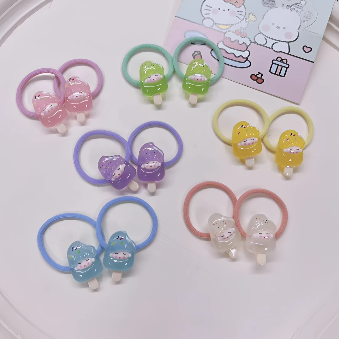 卡通小雪糕夜光发绳发卡ins简约清新小发圈可爱甜美高弹力头绳