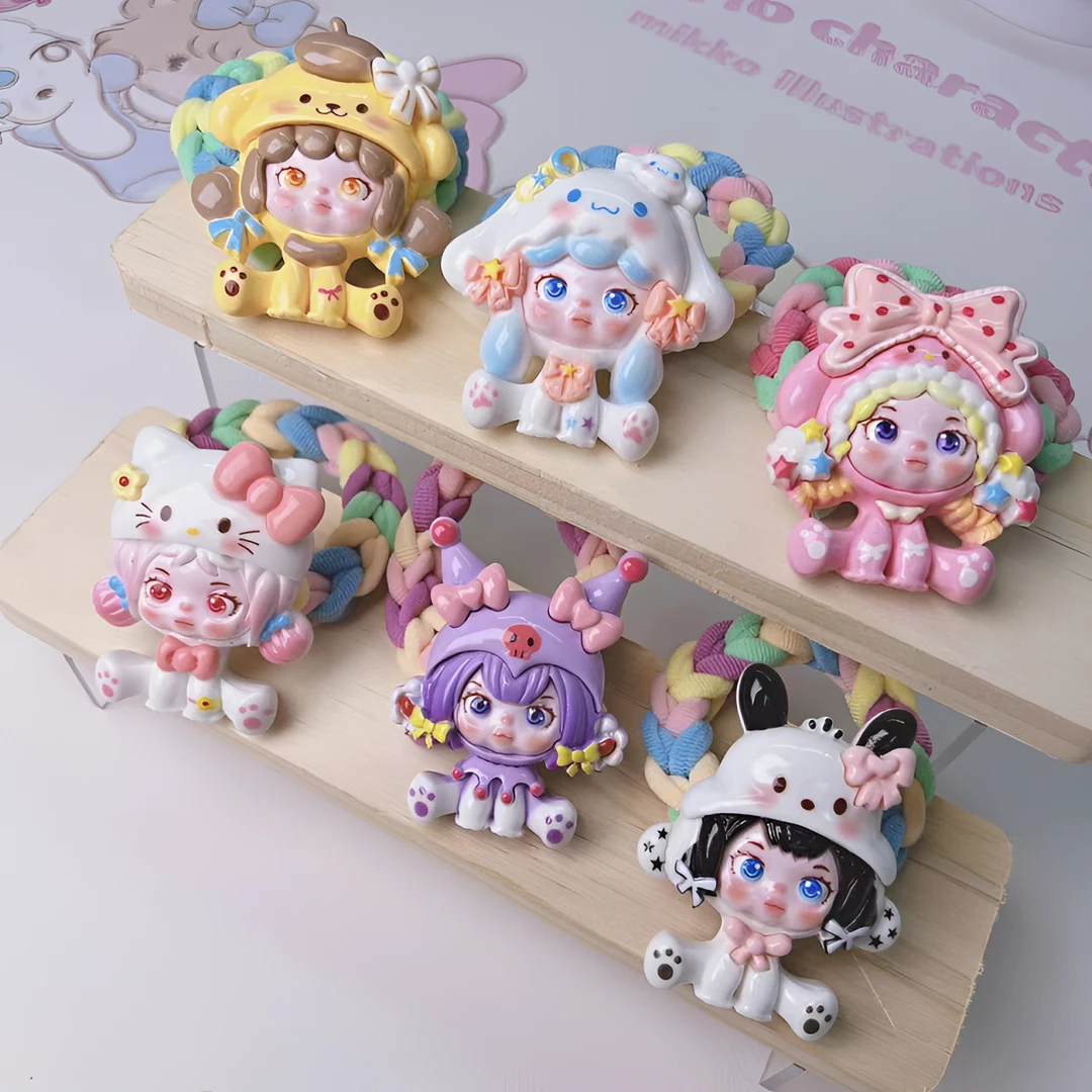 卡通大卡小鸥玛特变装女孩发绳甜美时尚ins发圈编织绳不伤发头绳