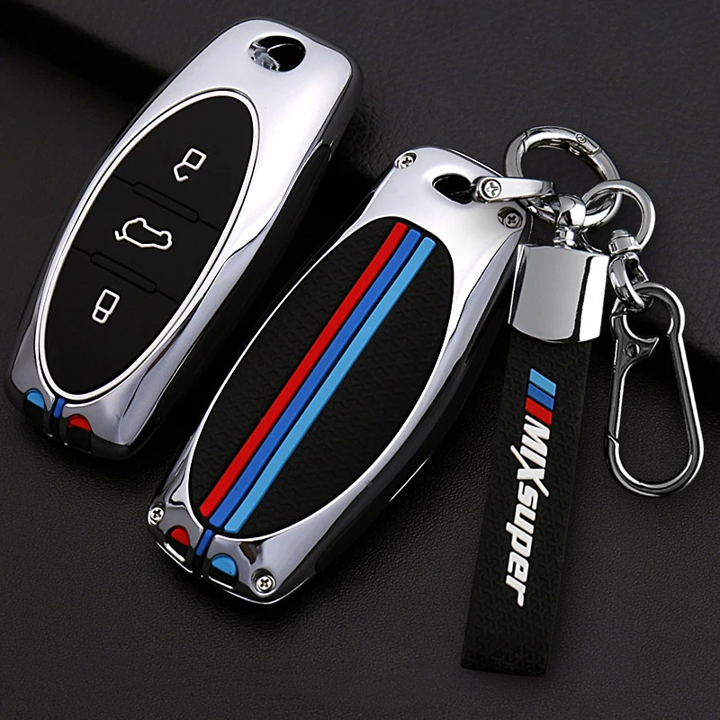 45-一汽奔腾T77汽车钥匙套奔腾T99/B70创意扣T55/T33全包保护壳男