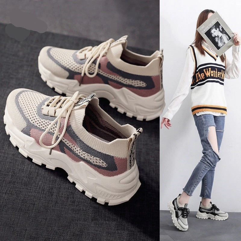 XZ春夏新款厚底老爹鞋网面透气时尚休闲妈妈鞋潮流运动鞋百搭