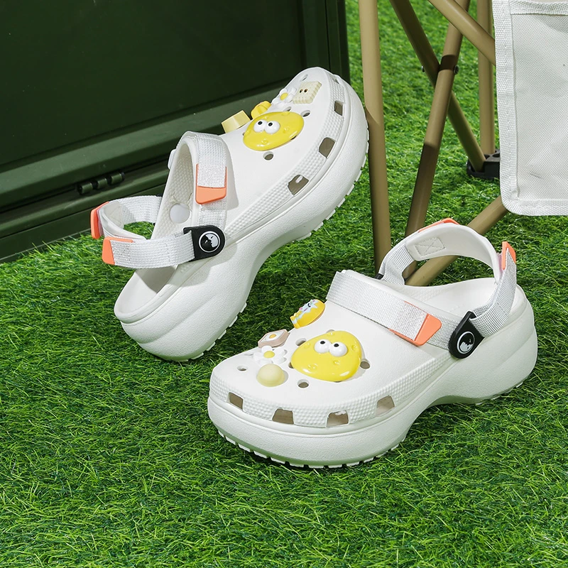 Tt Mm/汤姆斯夏季DIY-鞋花时尚休闲透气潮洞洞鞋外穿软底防滑凉拖