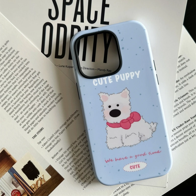 超可爱西高地菲林二合一适用苹果17/16promax手机壳15/14保护套13