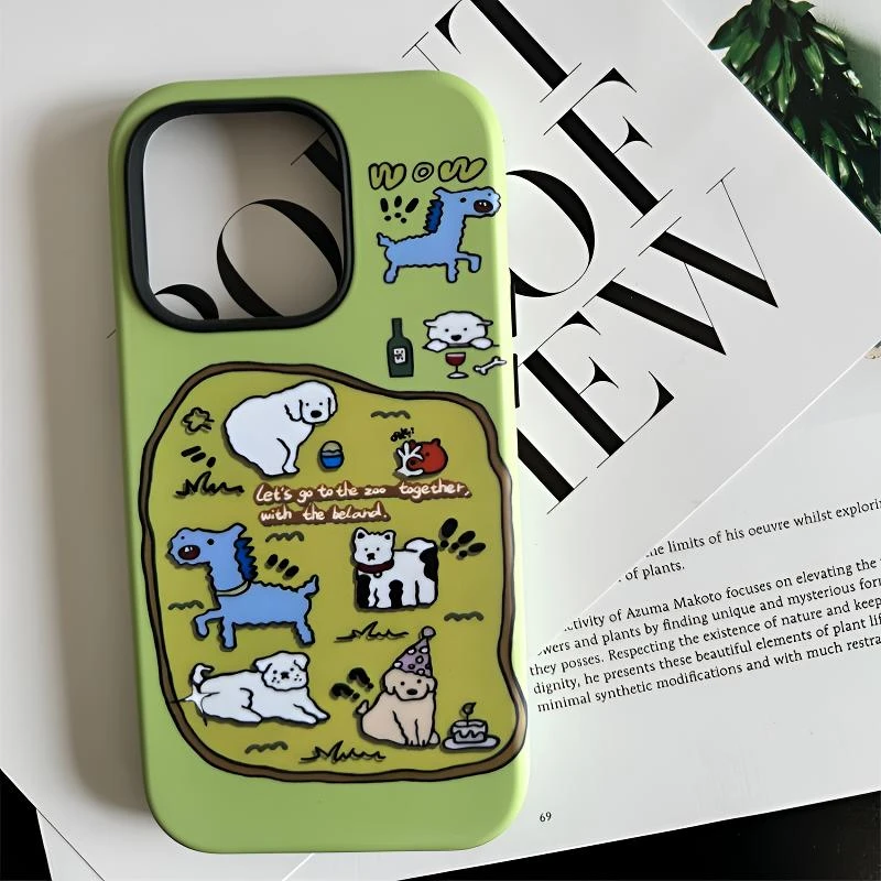 卡通动物乐园菲林二合一适用苹果17/16promax手机壳15/14保护套13