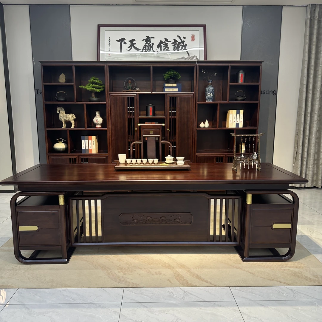 1.8米2米2.2米2.4米2.6米办公桌实木茶桌茶台一整套