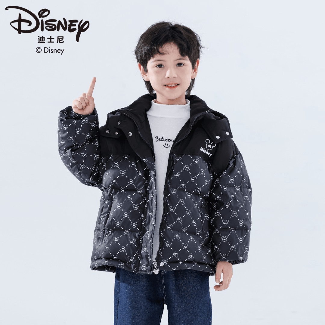 Disney/迪士尼XH儿童羽绒服男女童黑金系列连帽外套XME4SU506