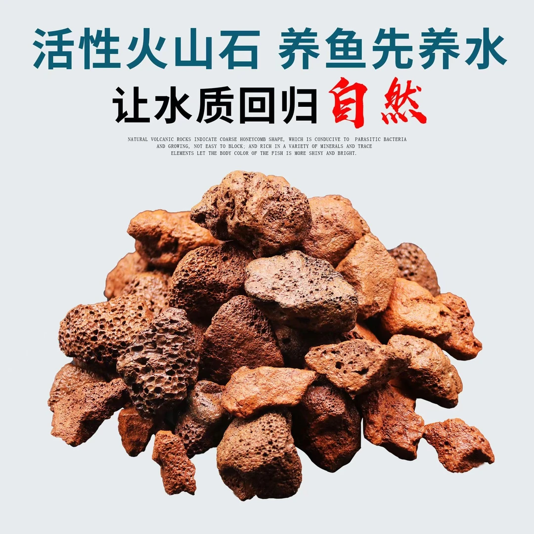 天然火山石颗粒鱼缸底砂滤材绿植调节透气多孔稳定火山岩