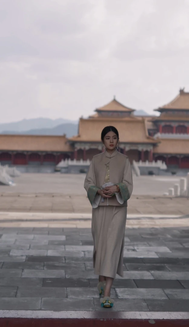 南羲【挽桐月】新中式国风设计款连衣裙秋冬收腰复古