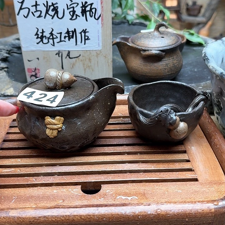 纯手工制作粗陶茶具