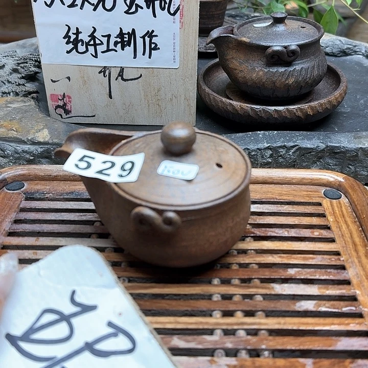 纯手工制作粗陶茶具