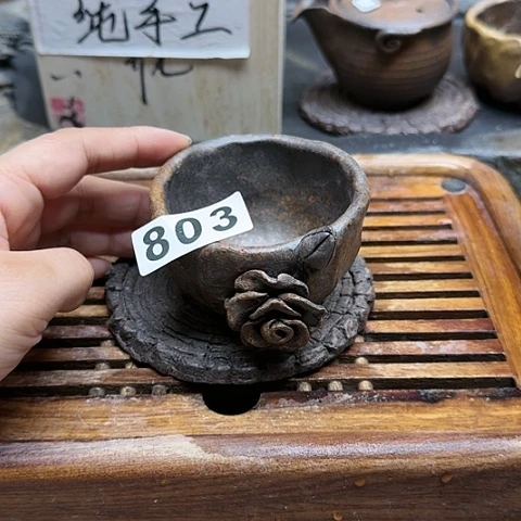 纯手工制作粗陶茶具