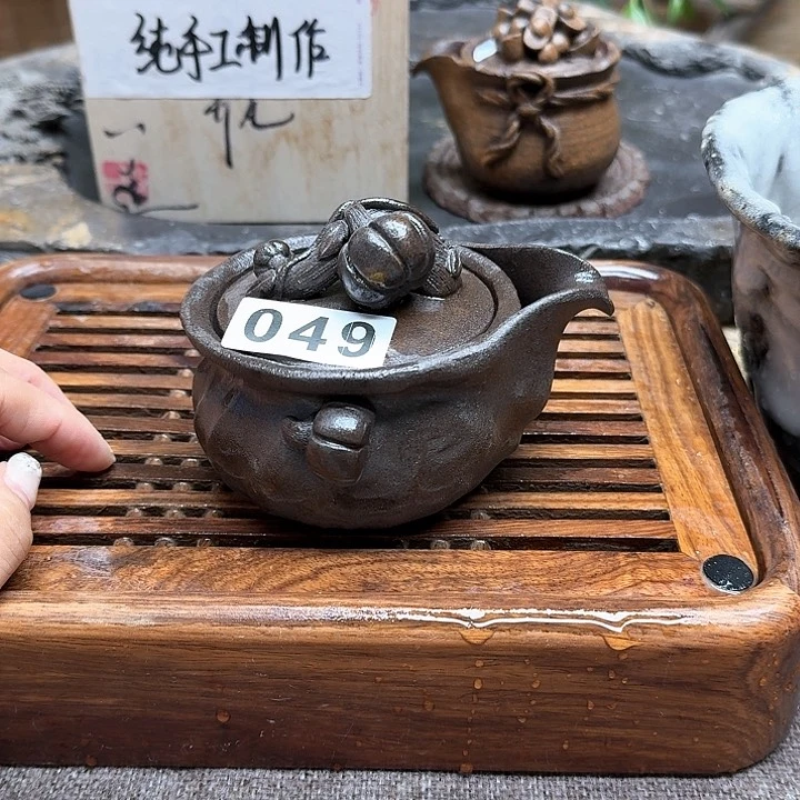纯手工制作粗陶茶具