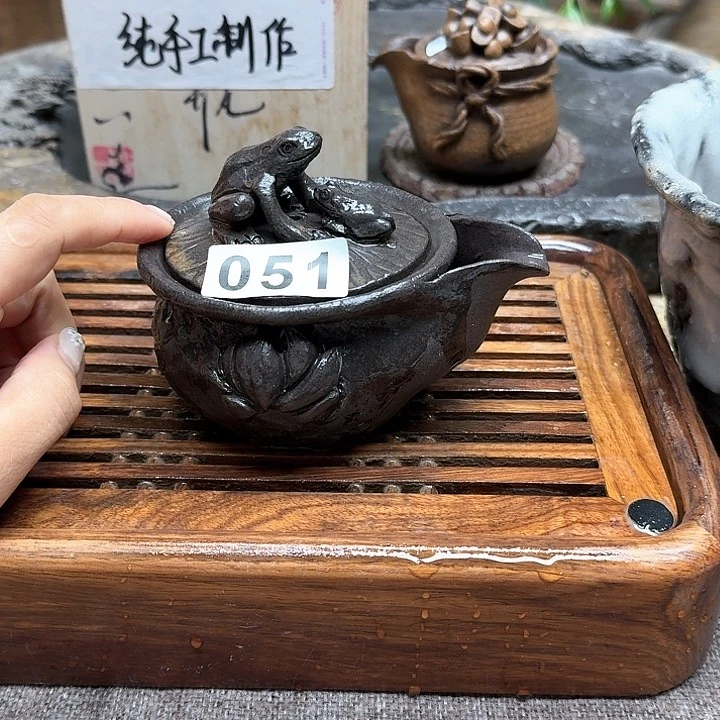 纯手工制作粗陶茶具