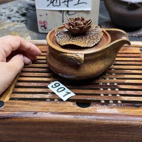 纯手工制作粗陶茶具