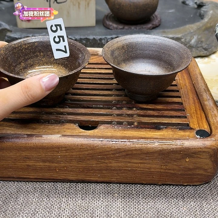纯手工制作粗陶茶具