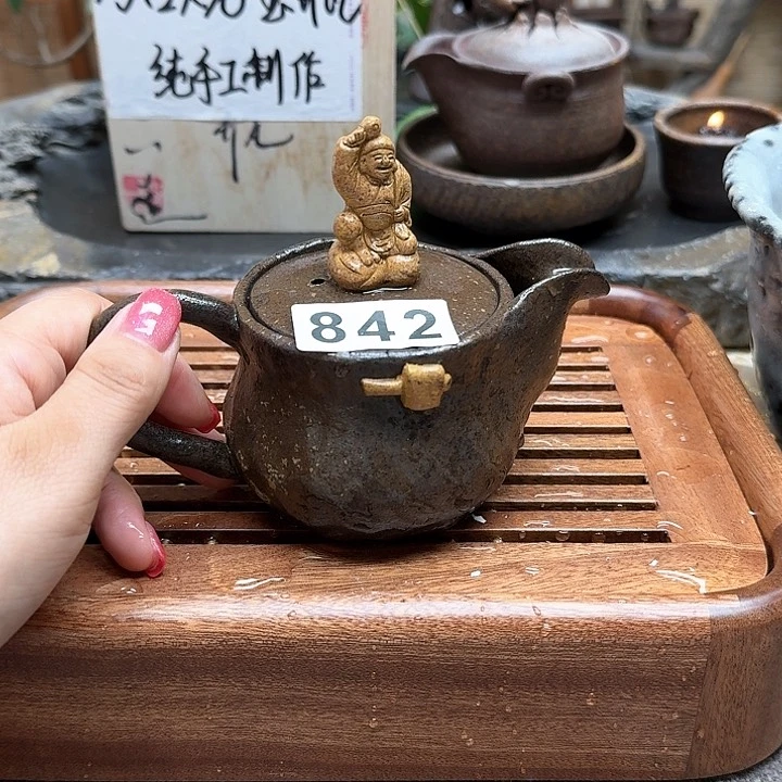 纯手工制作粗陶茶具