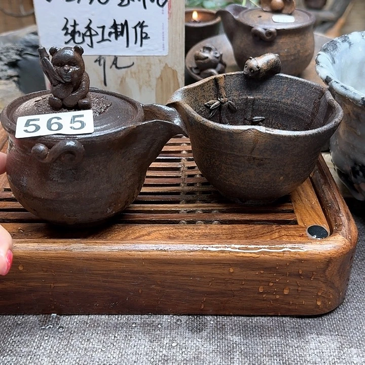 纯手工制作粗陶茶具
