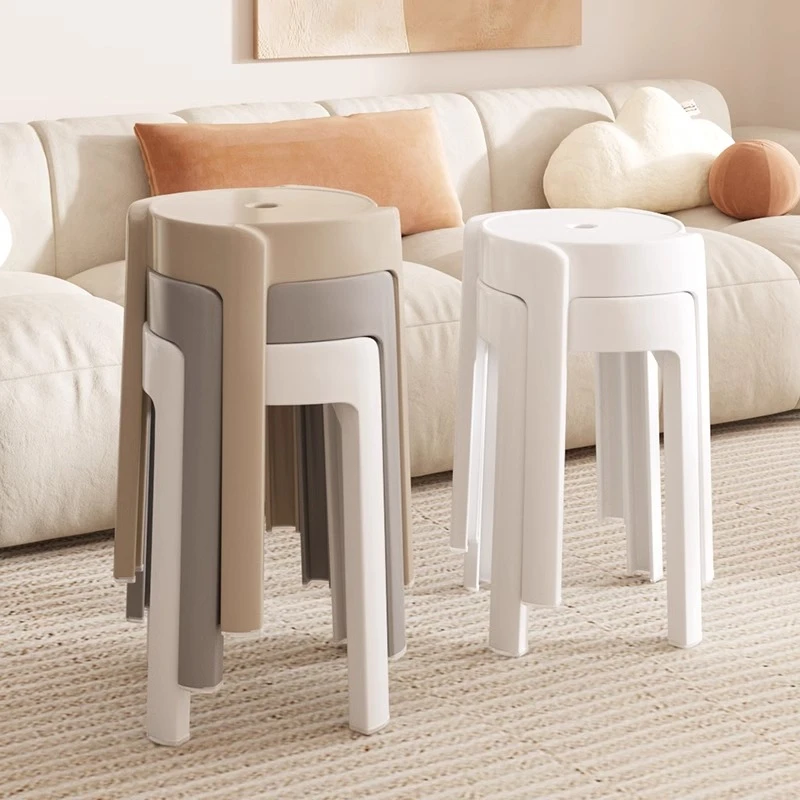 塑料凳子家用加厚现代简约可叠放高圆凳商用等位椅餐桌备用风车凳